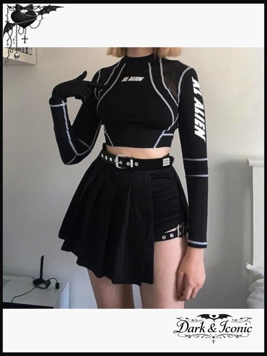 3pc Y2K Star Studded Punk Goth Emo Belt Set PU Leather Double Grommet main image 6